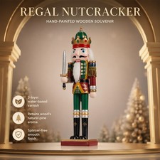 Wooden 12 inch Sword Nutcracker Soldier Christmas Vintage Figurine Home Decor