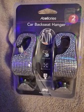 Acellories Car Backseat Hanger 2 Pack Car Headrest Hooks For Purses Black
