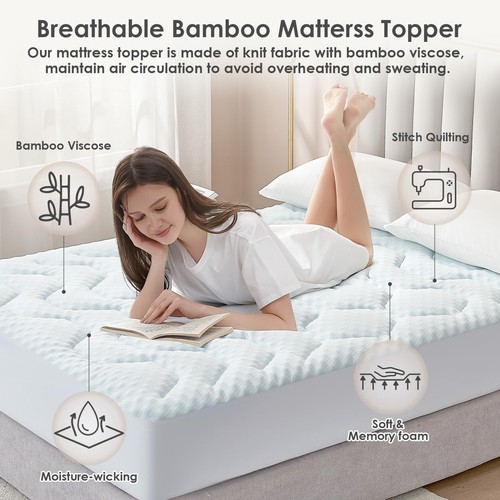 Topper Matrimoniale 160x190 Memory Foam Topper Materasso Respirabile con Tasca - Foto 7 di 9