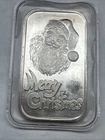 1989 Vintage SilverTowne Merry Christmas Santa 1 Toz 999 Pure Silver  Sealed Bar