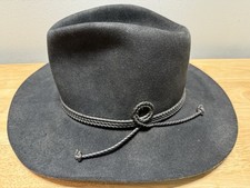 Vtg Resistol Cowboy Hat Size 7 Black Felt Western “self Conforming” Made In USA