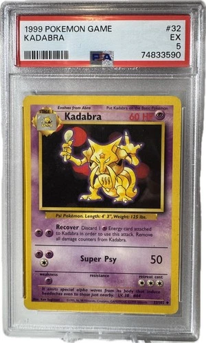 1999 Pokemon Base Set Kadabra #32 Unlimited Uncommon Non-Holo PSA 5 EX