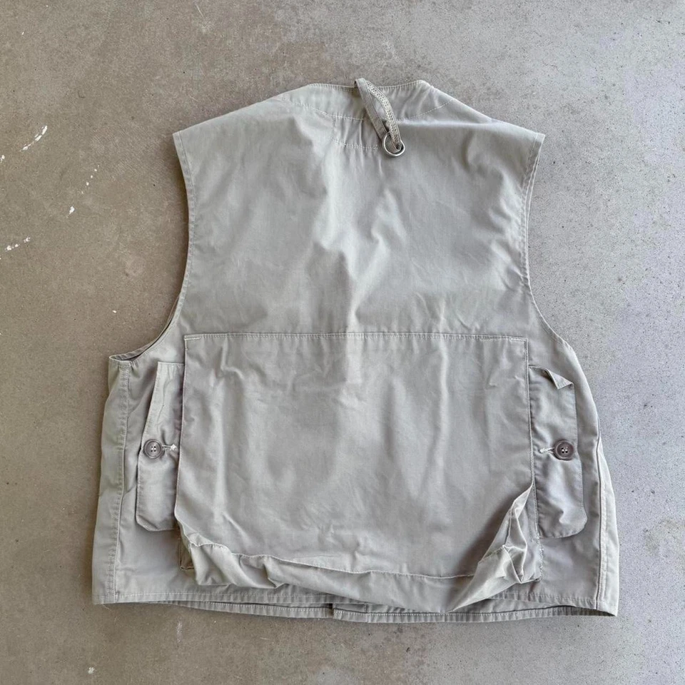 VINTAGE 1950s ALLEN SPORTSWEAR TAN BUTTON UP HUNTING VEST LARGE - Image 4 of 4