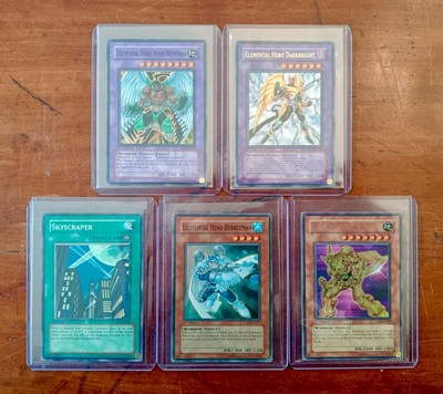 Yu-Gi-Oh 5 X Elemental Hero Cards MP-Mint Condition 1st Edition TAEV USD EOJ CRV