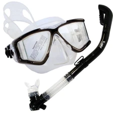 Scuba Dive Lady Petite Panoramic Mask Dry Snorkel Set