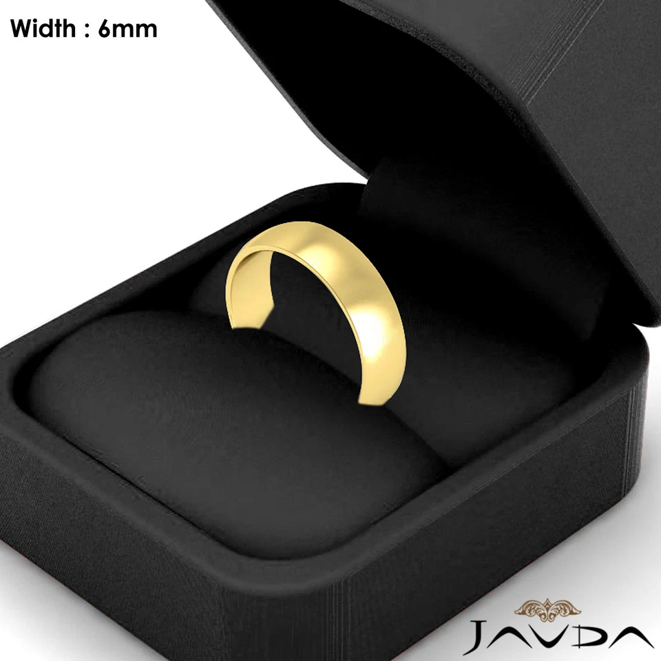 Mens Wedding Band Dome High Polished Solid Ring 6mm 14k Gold Yellow 5.9gm 8-8.75 - Изображение 4 из 4
