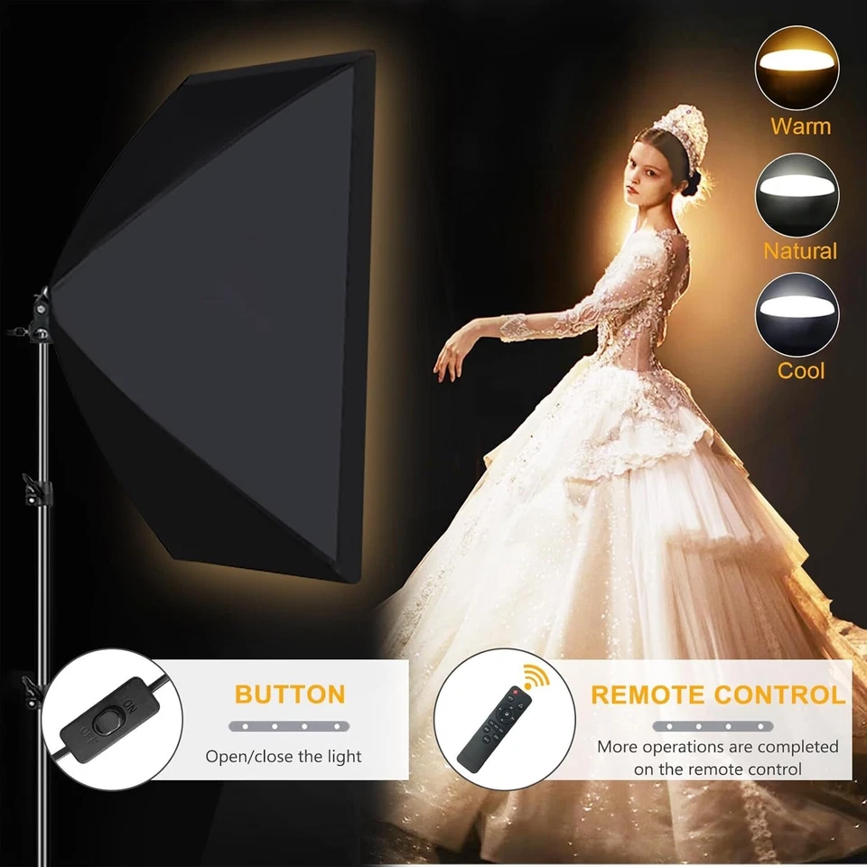 MSKIRA Softbox Lighting Kit 2X85W Bi-Color LED Dimmable for Studio & Photography - Image 4 of 4