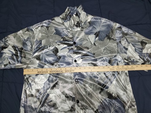 Vtg 90’s YMLA M Shirt Floral, Rave Club Disco Techno Sparkly Metallic Reflective - Picture 4 of 7