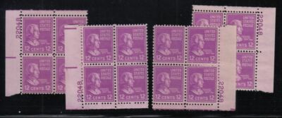 1938 Zachary Taylor 12c Prexy Sc 817 MNH OG matched 22048 eye