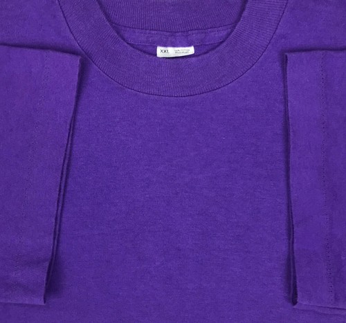 vintage 80s BLANK PURPLE FRUIT OF THE LOOM T-Shirt XXL soft beach single stitch