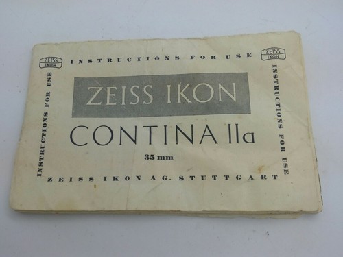 Manual de instrucciones original para cámara ZEISS IKON CONTININA IIa