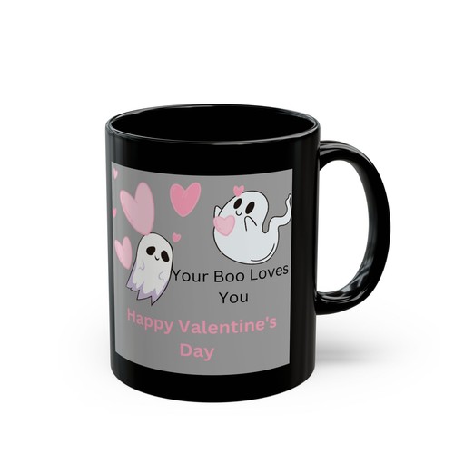 Your BOO Loves You Valentinstag Schwarz Becher (11oz, 15oz) - Bild 2 von 6