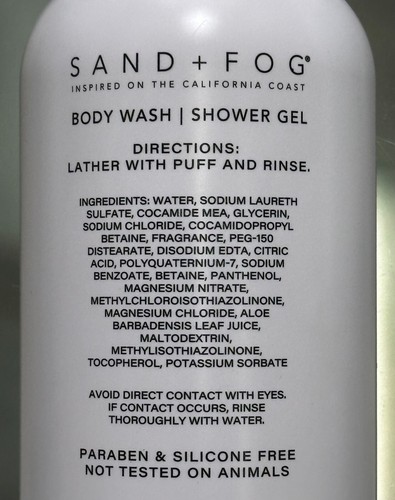 (2-Paquete) LAVADO CORPORAL NUTRITIVO Y LIMPIADOR SAND + FOG™ VAINILLA TAHITIANA Aloe 32 oz - Imagen 3 de 3