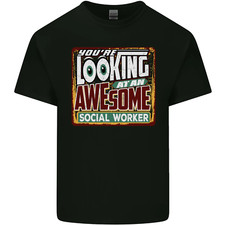 Youre Looking at an Awesome Social Worker Mens Cotton T-Shirt Tee Top