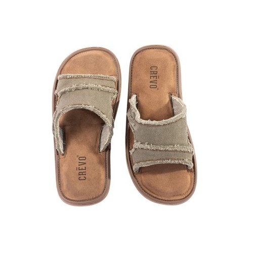 Crevo Baja Men's Memory Foam Hemp Slide Sandals -Wide Fitting Design For Comfort - 第 9/26 張圖片