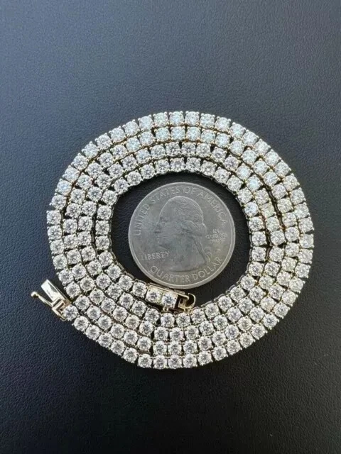 20 Ct Lab-Created Diamond Men's Tennis Necklace In 14k Yellow Gold Plated 20'' - Image 4 of 4