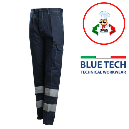 Pantalone basic con bande catarifrangenti blu da lavoro industria uomo blue  tech | eBay