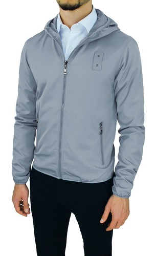 Giubbotto giacca uomo primavera estate grigio chiaro casual impermeabile |  eBay