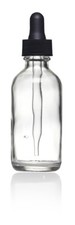 12 Pcs 2 oz 60ml CLEAR Boston Round Glass Bottles with Standard Dropper