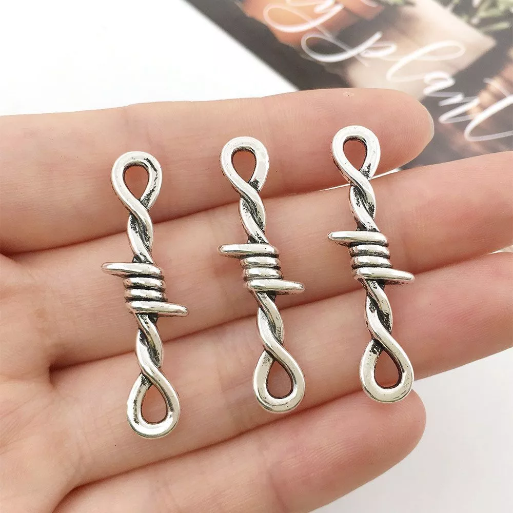 Barbed Wire Connection Charms - Chain Choker Connectors Jewelry Making  Supplies