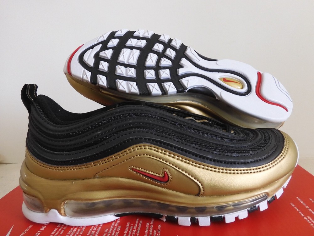Nike Air Max 97 Black Metallic Gold Mens 5 Womens 6.5 AT5458-002