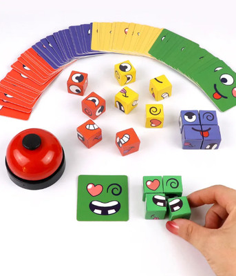 Face Change Expression Puzzle Building Block Cube Educational Children Gifts