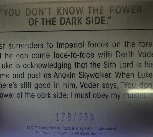 2021 Topps Star Wars Masterwork Power Of the Darkside Rainbow Parallel #’d /299 - Picture 3 of 3