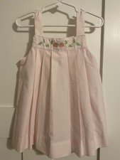 Vintage Petit Ami Light Pink Jumper Pleated Dress 3T Strawberry Detail Buttons