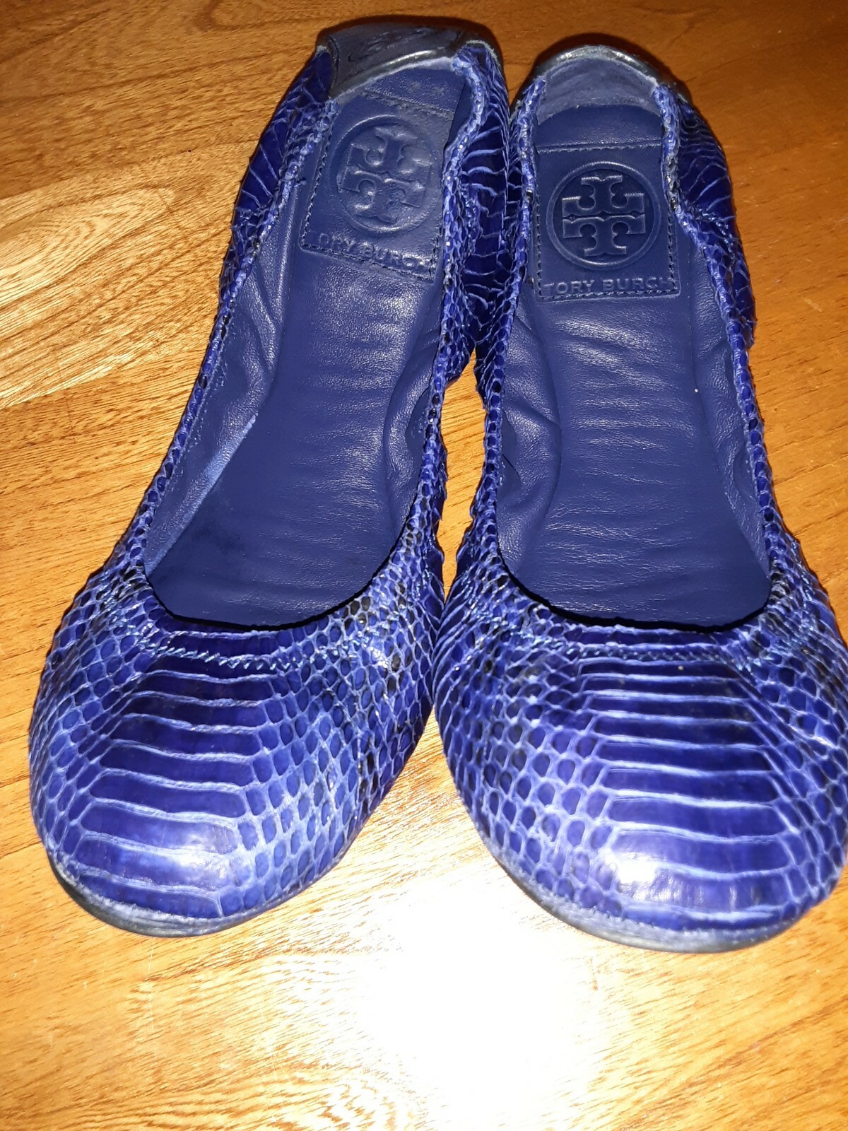 Tory Burch Blue Python Snakeskin Ballet Flat Sz 7… - image 4