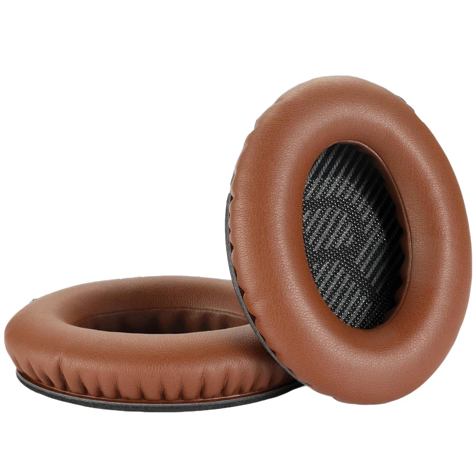 OHRPOLSTER24 OHRPOLSTER für Bose QuietComfort QC15 QC25 QC35 QC45 QC35 II Leder Kaffee 1 Paar