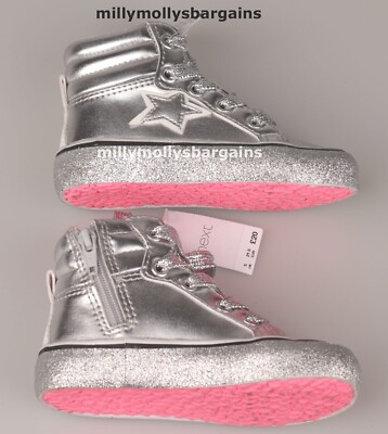 NEXT Neu Baby Mädchen Silber NEXT Schuhe Größe 3 UVP 20£ MÄNGEL