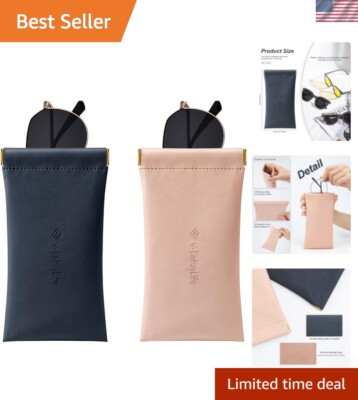 Estuche suave para lentes de sol, paquete de 2 unidades, funda portátil de cu...
