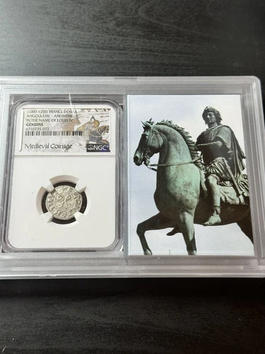 1000-1200 FRANCE Angouleme Anonymous Louis IV Denier NGC Story Vault (Slab2456)