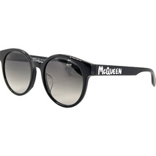 Alexander McQueen AM0349SA Womens Plastic Sunglass 001 Black Grey Grad 55-20