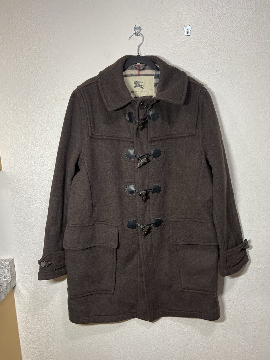 Burberry London Wool Duffle Coat Brown Made In England Size Burberry London Wool Duffle Coat Brown Made In England Size