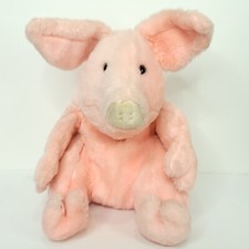 1987 Rich's Exclusive Priscilla Pink Pig Plush 14  Stuffed Animal No Xmas Bib