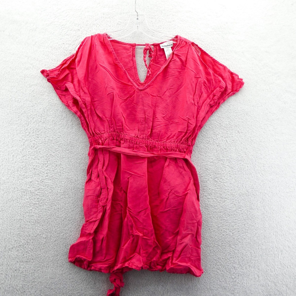 Tommy Bahama Dress Small Womens V-Neck Linen Blend Casual Preppy Short  Sleeve