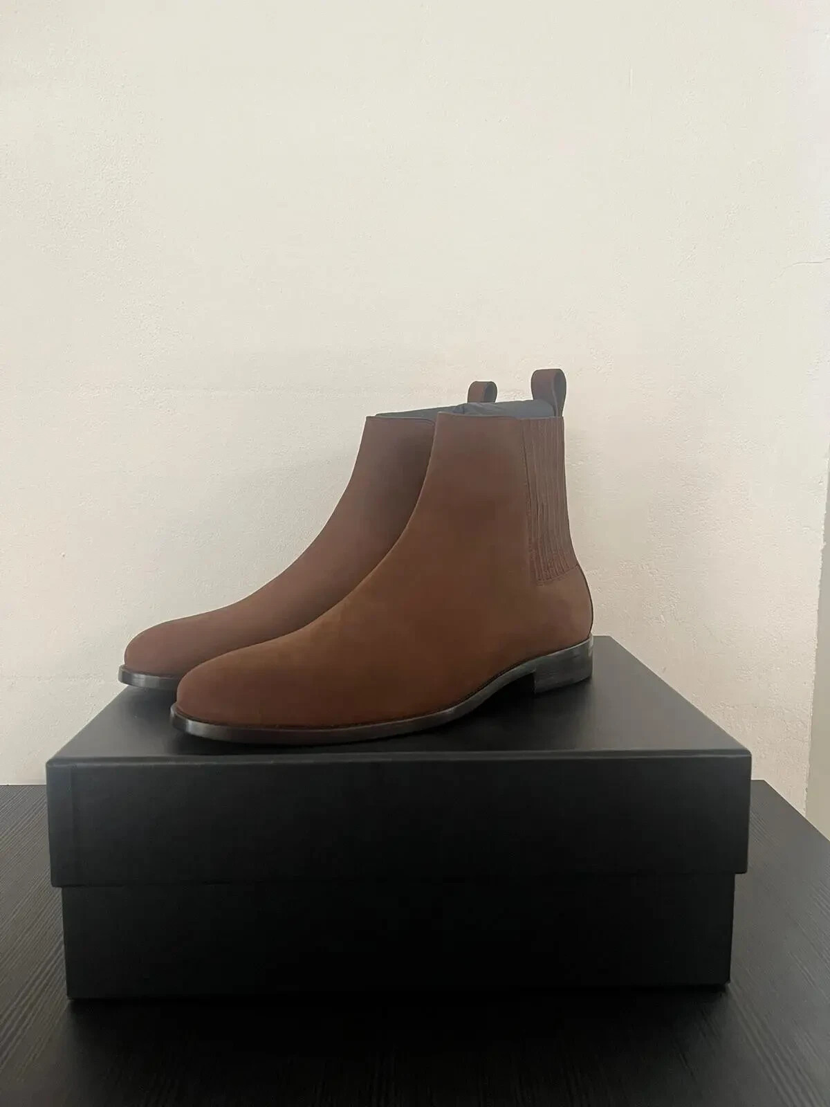 Stivali Saint Laurent Paris Chelsea in marrone cajon nuovi con etichette 44