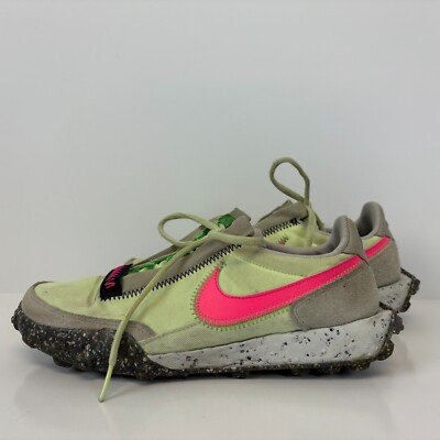 nike waffle racer pink green
