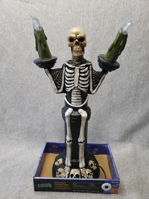 Gemmy Skeleton Candelabra Halloween 4921365 Motion Sound Activated Haunted 