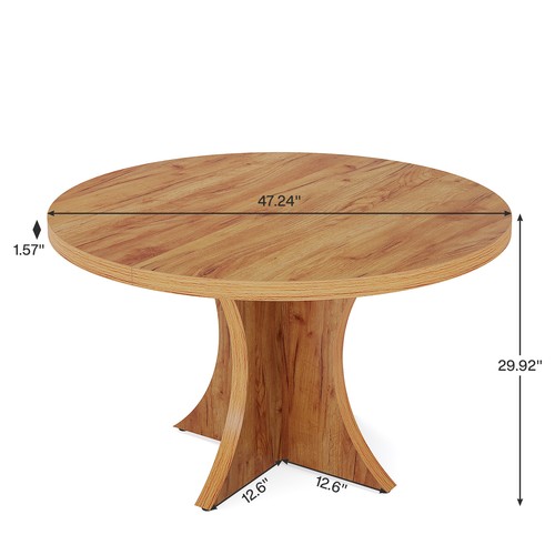 Tribesigns 47 Inch Round Dining Table Farmhouse Wood Kitchen Dinner Table for 4 - Picture 2 of 9