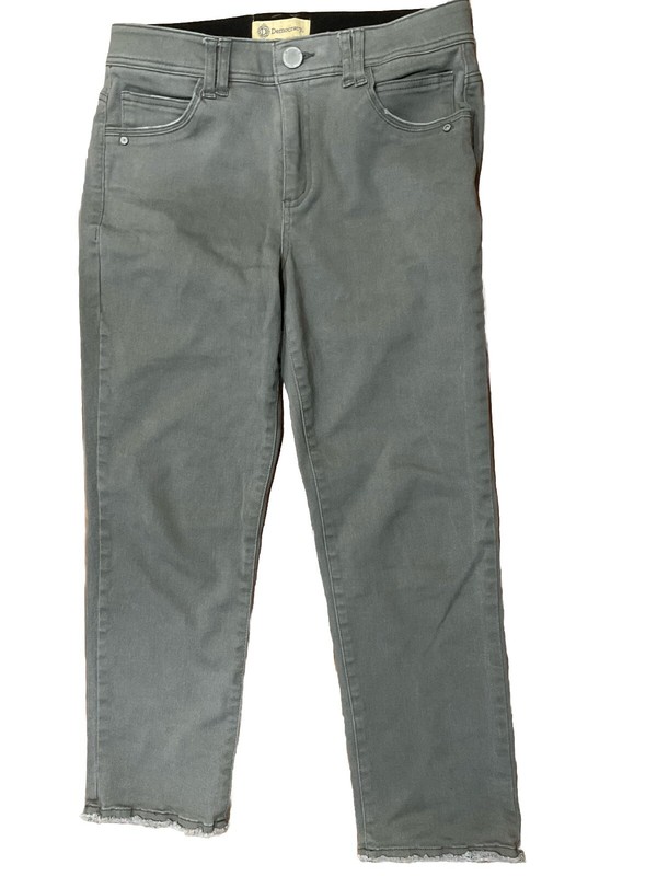 Democracy "Ab" Technology Women's Jeans Grayish Olive 10 Frayed Hem Mid Rise