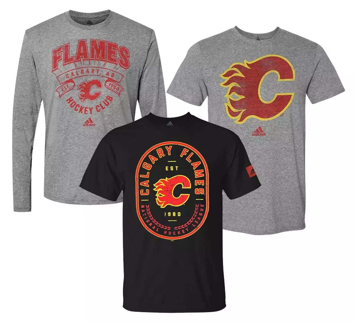 Calgary Flames NHL Adidas Men's Red "Checking" Team