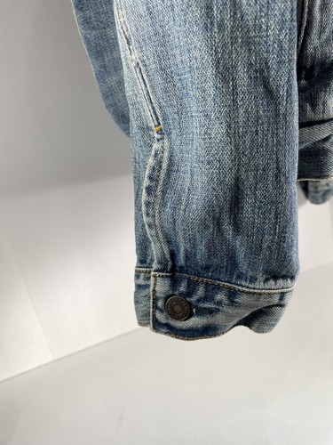 Abercrombie & Fitch Mens Vintage Denim Jacket Distressed Retro Trucker Large - Picture 6 of 13