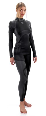 Damen Funktionswäsche Set Unterwäsche Seamless lange Unterhose langarm Unterhemd