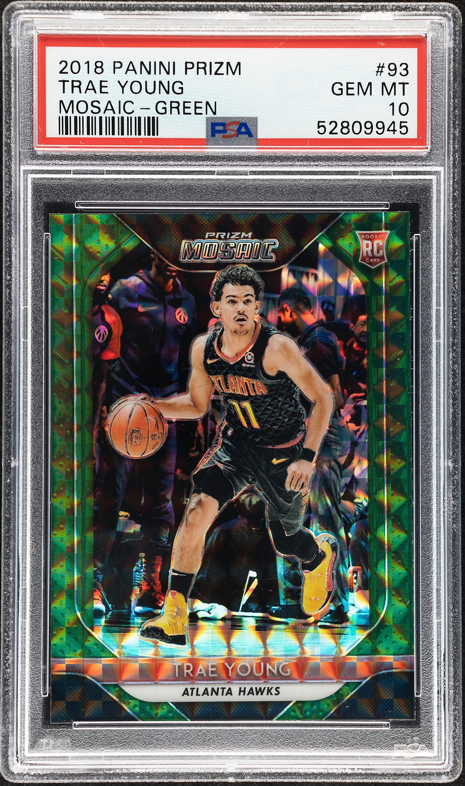 2018 Panini Prizm Trae Young Green Mosaic #93 PSA 10 Rookie RC