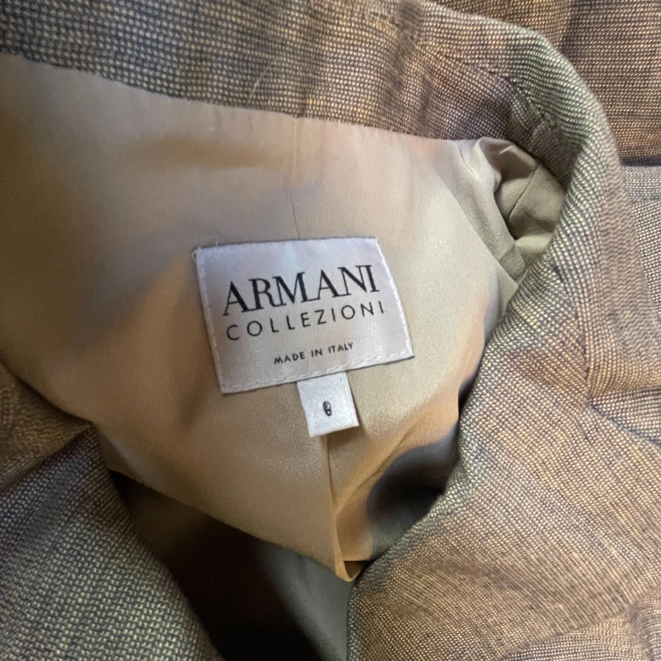 Blazer Giorgio Armani Antinea SRL Mezcla de Lino Doble Pecho Talla 8 Hecho en Italia Foto 3 de 4