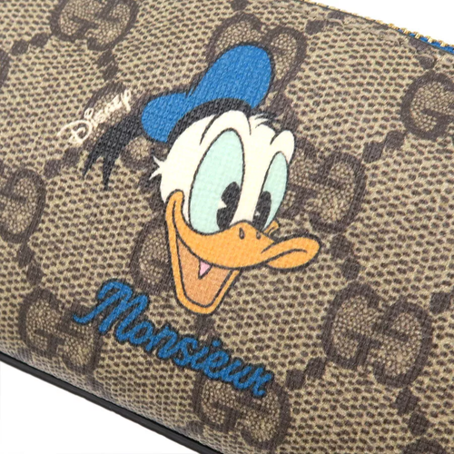 GUCCI x Disney Donald Duck GG Supreme Monogram Pen Pencil Case Blue Beige Auth - Picture 7 of 18