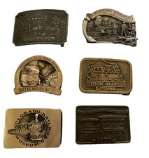 Lot Of Six Vintage Belt Buckles Railroad