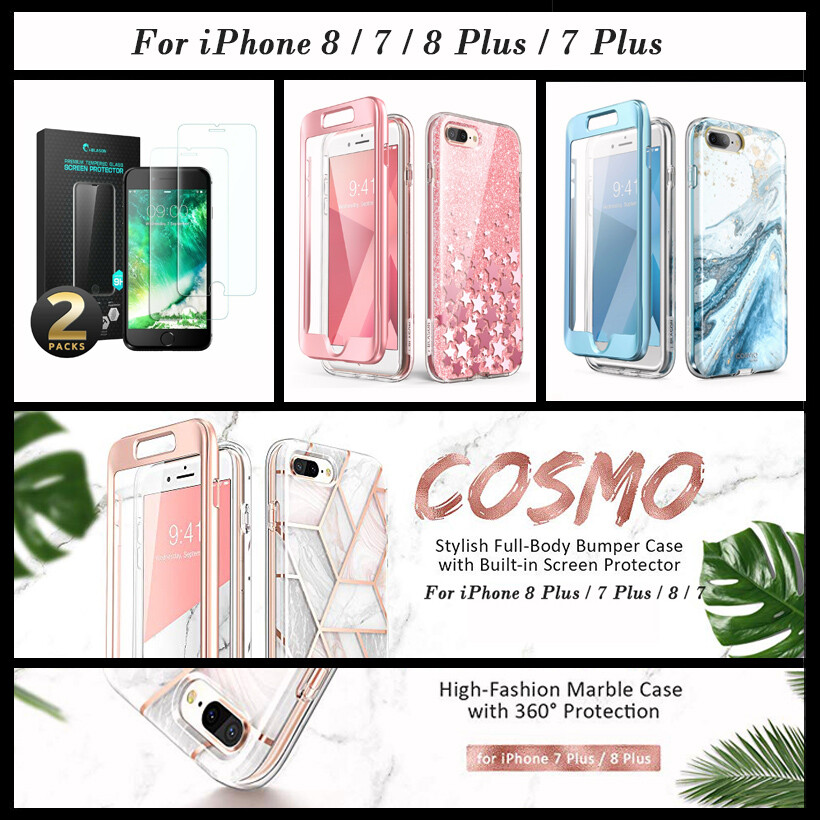 For iPhone 7/8/ 7Plus Plus Case, i-Blason Cosmo Protective Cover with  Screen